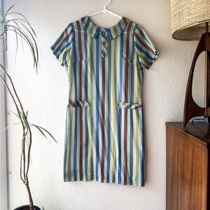 Striped Multi-Color Midi Dress